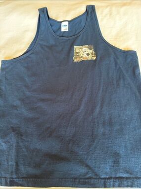 SUNA Men's Navy Blue Graphic Tank Top